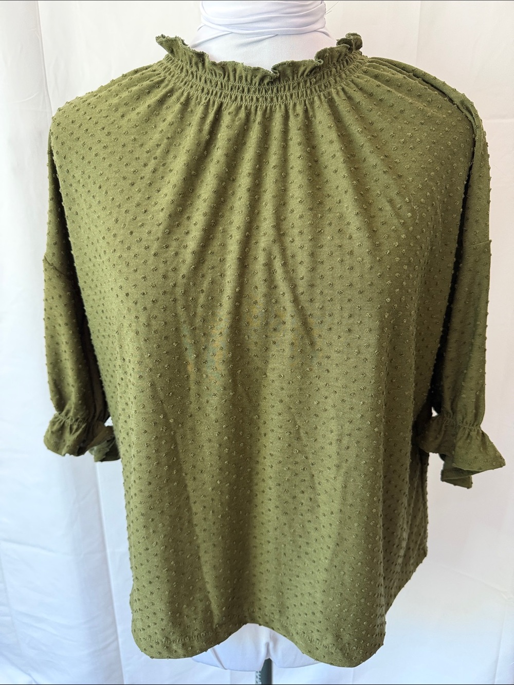 Madewell Smocked Neck Blouse with ruffled sleeves